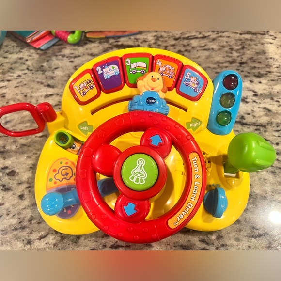 VTech Turn and Learn Driver, Role-Play Toy for Baby, Teaches Animals, Colors - Picture 1 of 3